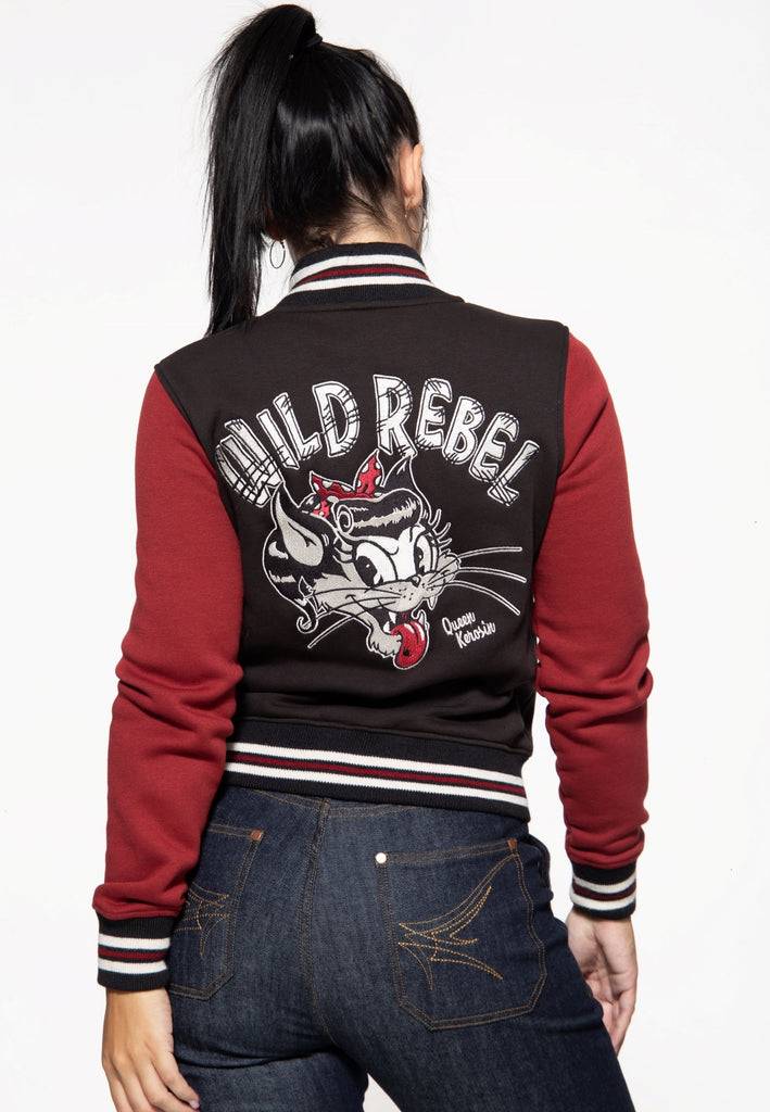 Queen Kerosin College Sweatjacke «Wild Rebel»