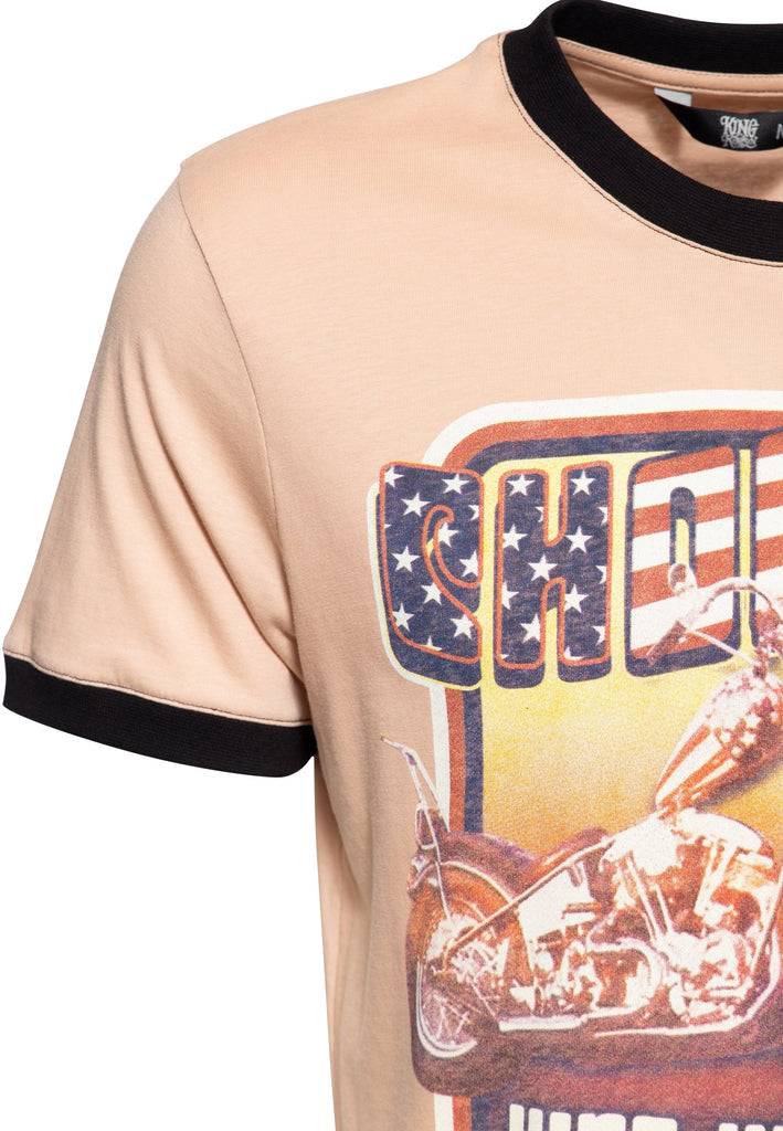 Queen Kerosin Contrast T-Shirt «Chopper USA»