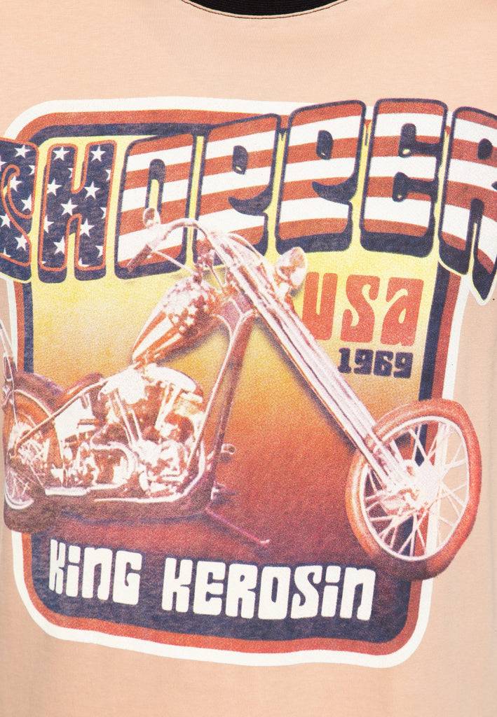 Queen Kerosin Contrast T-Shirt «Chopper USA»