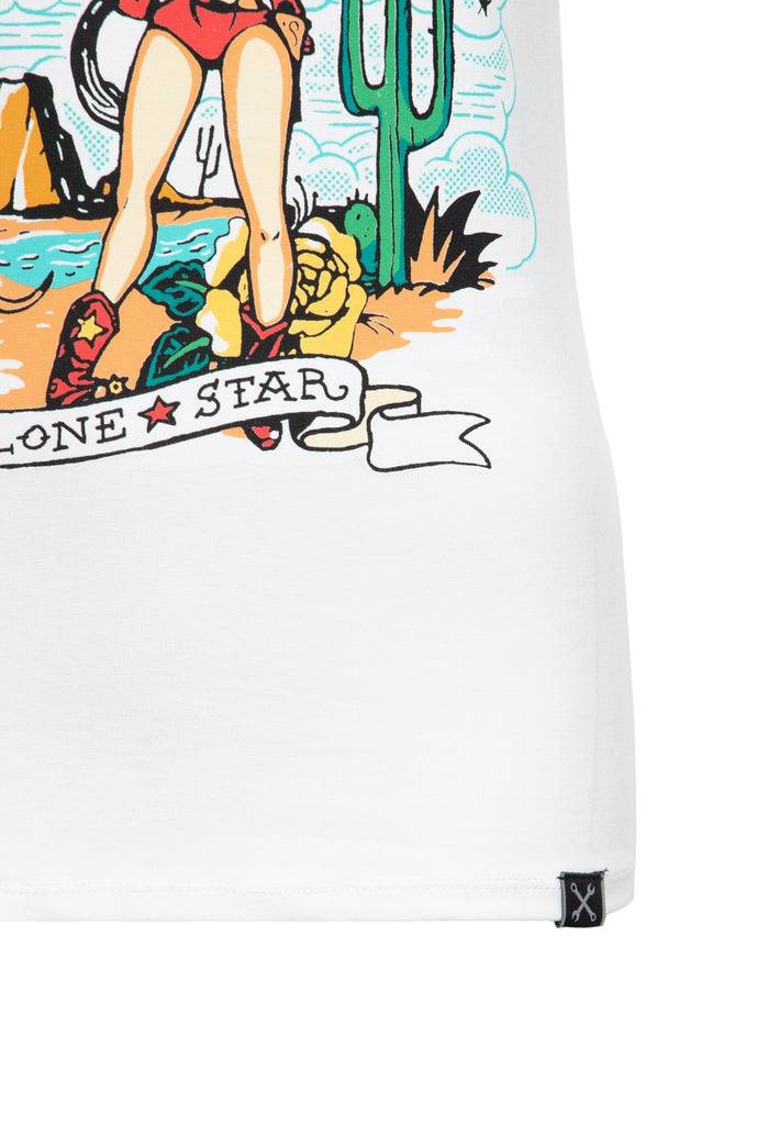 Queen Kerosin Contrast T-Shirt «Deep In Texas»