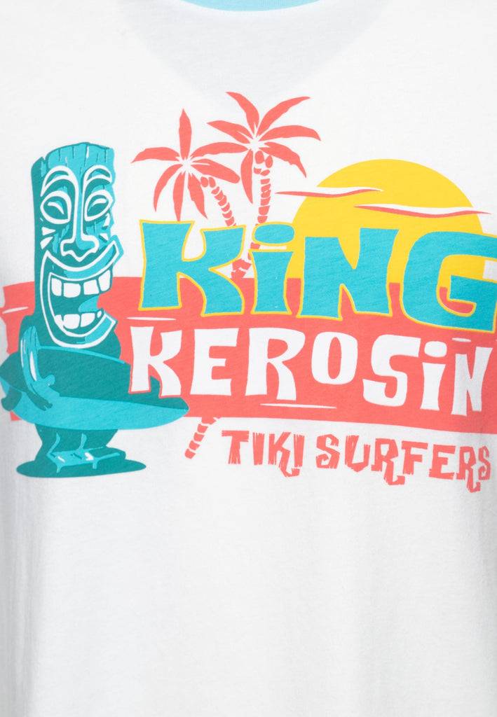 Queen Kerosin Contrast T-Shirt «Tiki Surfers»