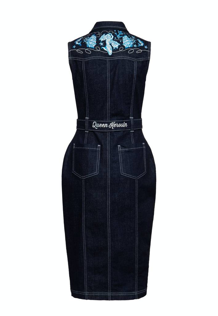 Queen Kerosin Denim Bleistiftkleid