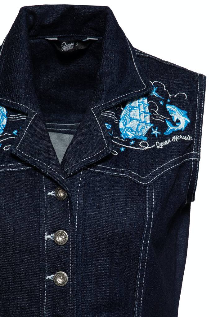 Queen Kerosin Denim Bleistiftkleid