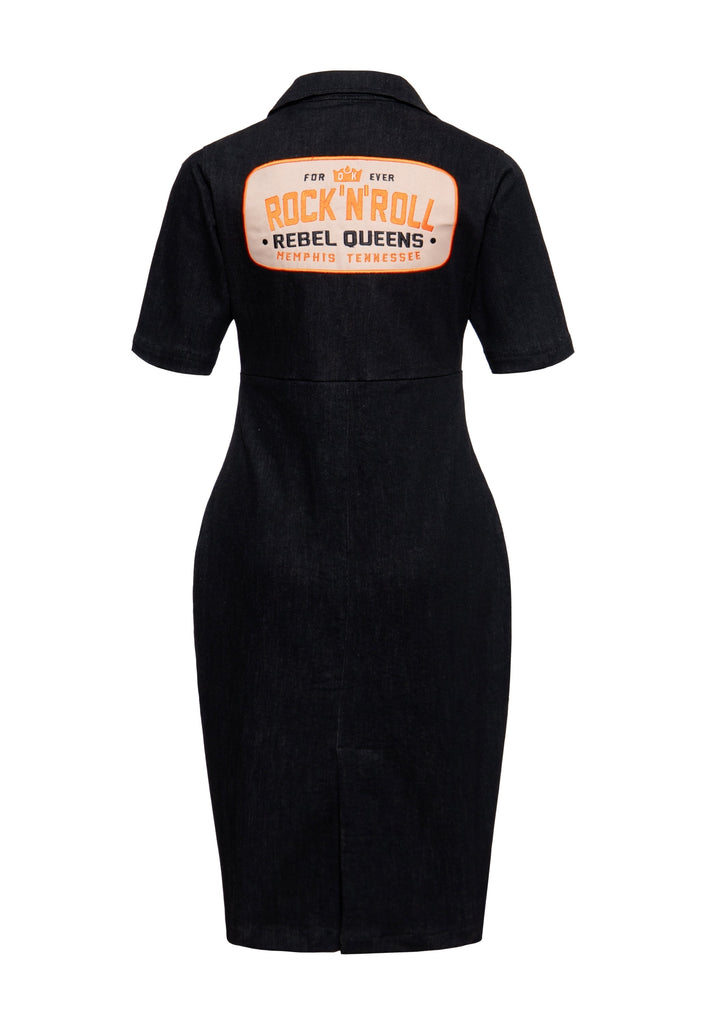 Queen Kerosin Denim Etuikleid «Rebel Queens»