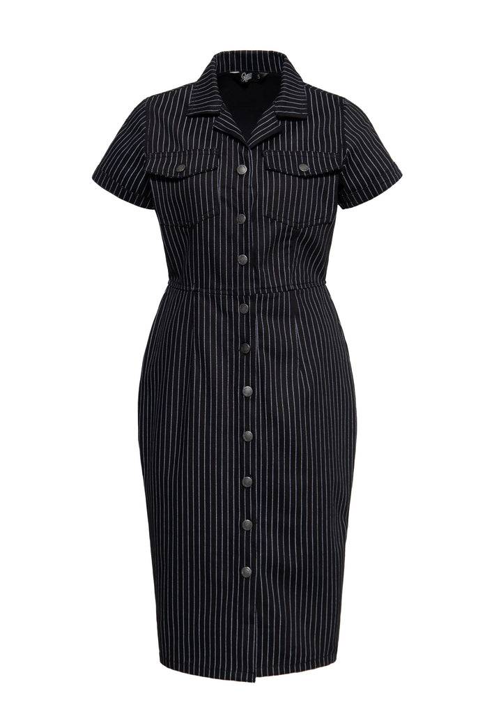 Queen Kerosin Denim Etuikleid