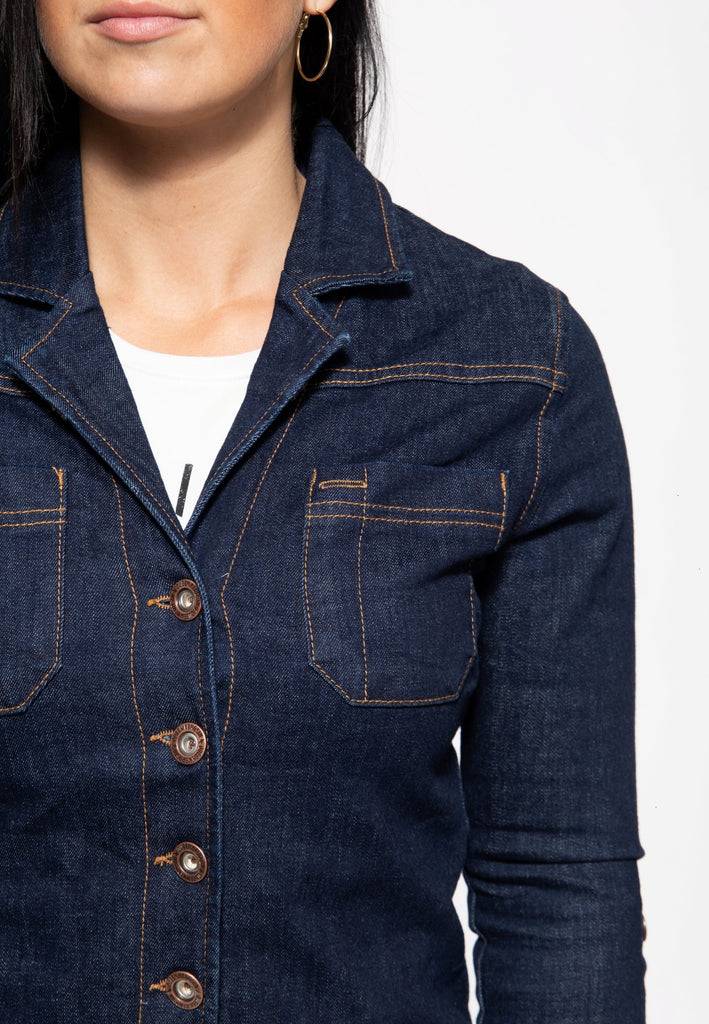 Queen Kerosin Denim Hemdbluse «Motor Queen Service»