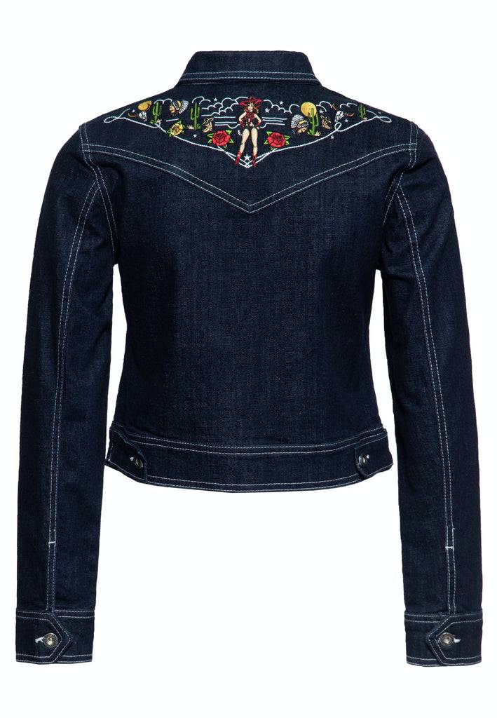 Queen Kerosin Denim Jeansjacke Im Western-Style