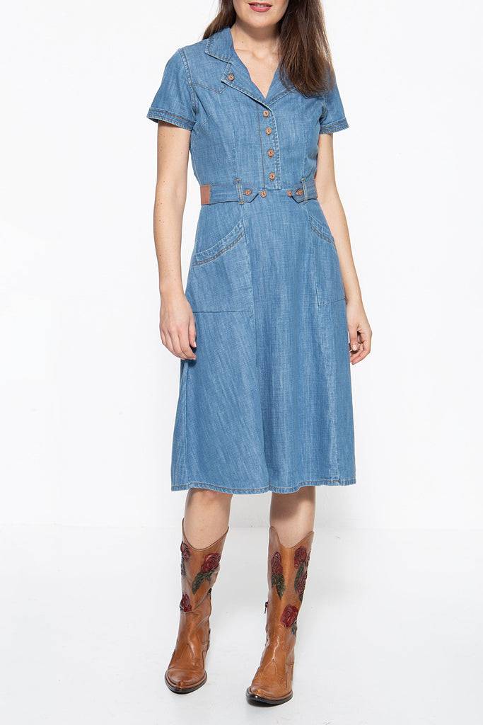 Queen Kerosin Denim Kleid Im Westernlook