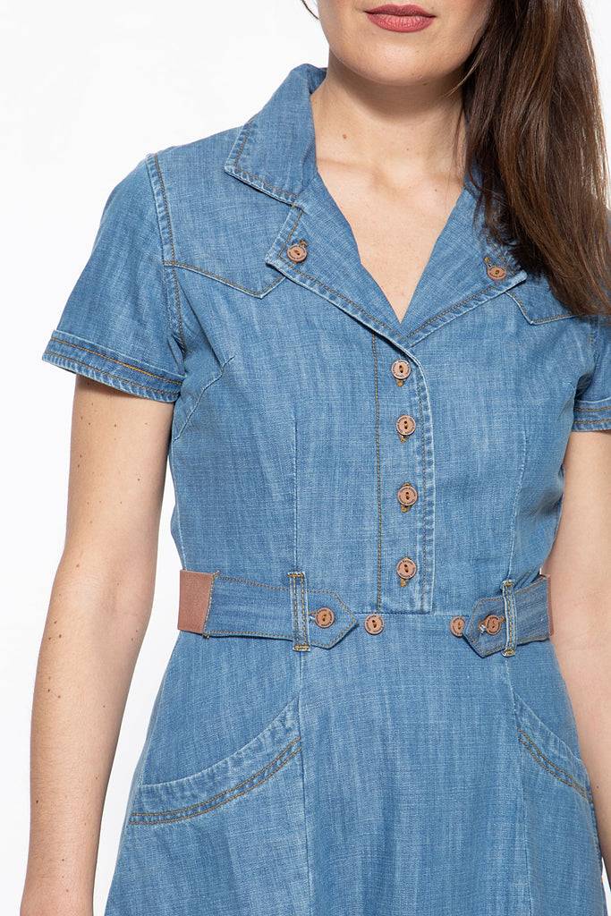 Queen Kerosin Denim Kleid Im Westernlook