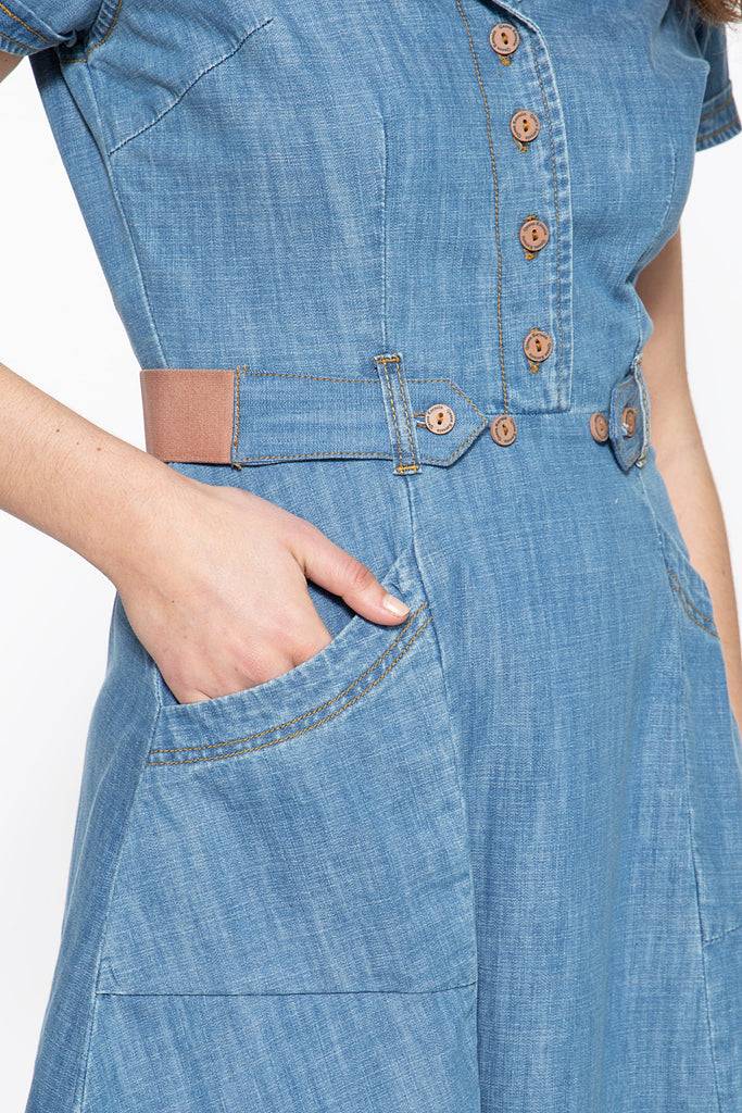 Queen Kerosin Denim Kleid Im Westernlook