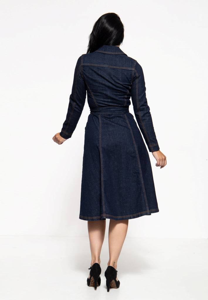 Queen Kerosin Denim Swing-Dress «Q Crown»