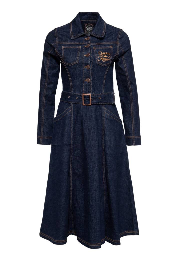 Queen Kerosin Denim Swing-Dress «Q Crown»
