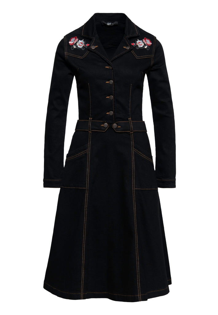 Queen Kerosin Denim Swing Kleid