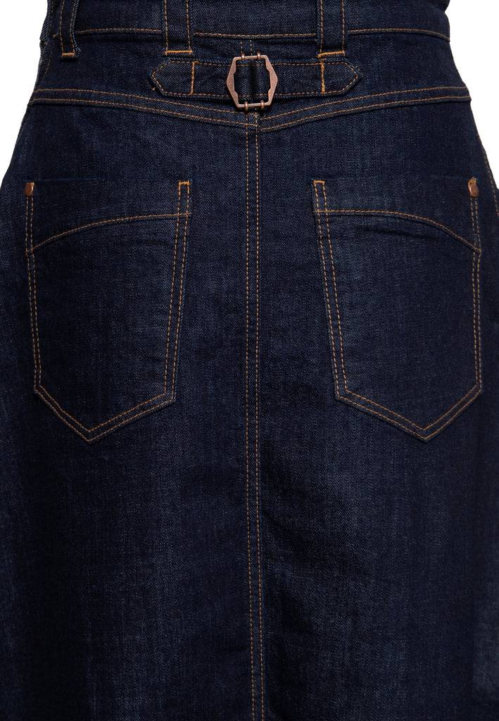 Queen Kerosin Denim Swing Latz-Kleid