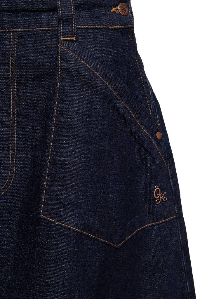 Queen Kerosin Denim Swing Latz-Kleid