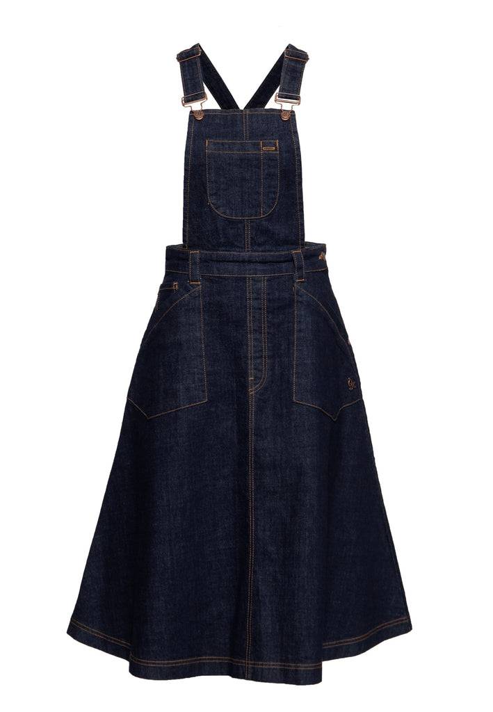 Queen Kerosin Denim Swing Latz-Kleid