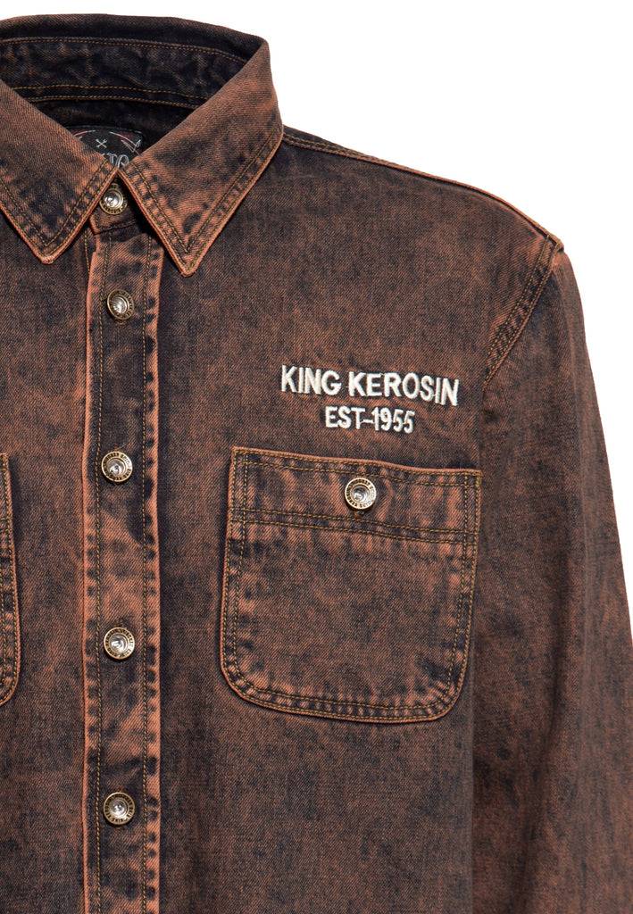 Queen Kerosin Denim Worker Hemd Tint Washed