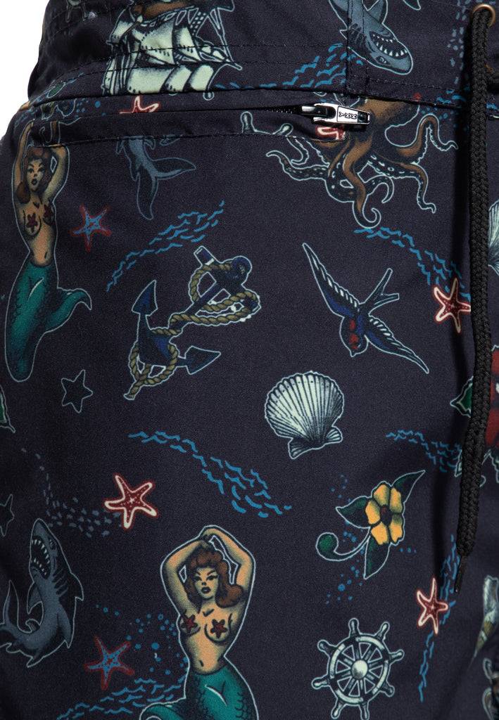 Queen Kerosin Designer-Badeshorts «Sailor»