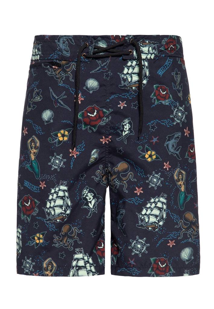 Queen Kerosin Designer-Badeshorts «Sailor»