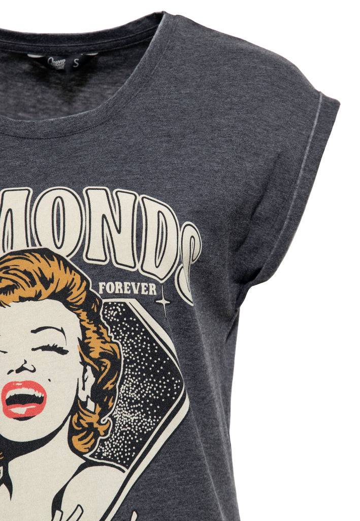 Queen Kerosin Enzym Wash T-Shirt «Diamonds»