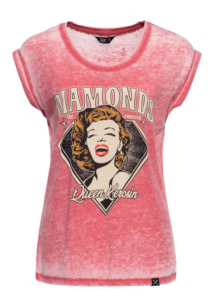 Queen Kerosin Enzym Wash T-Shirt «Diamonds»