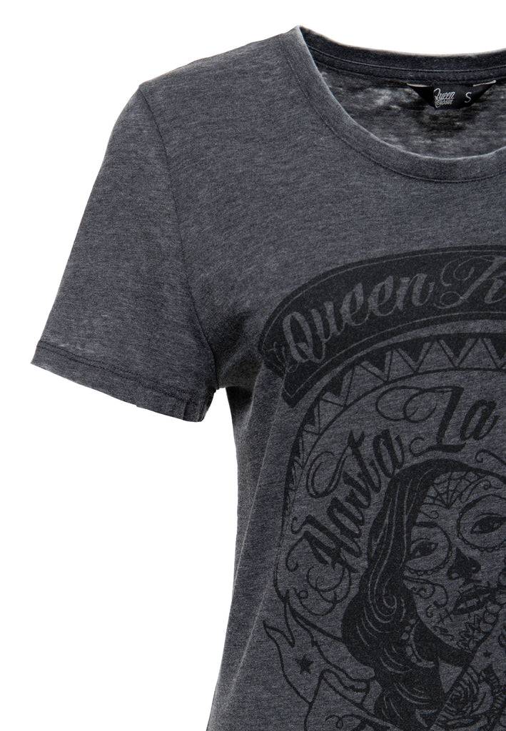 Queen Kerosin Enzym Wash T-Shirt «Hasta La Muerte»