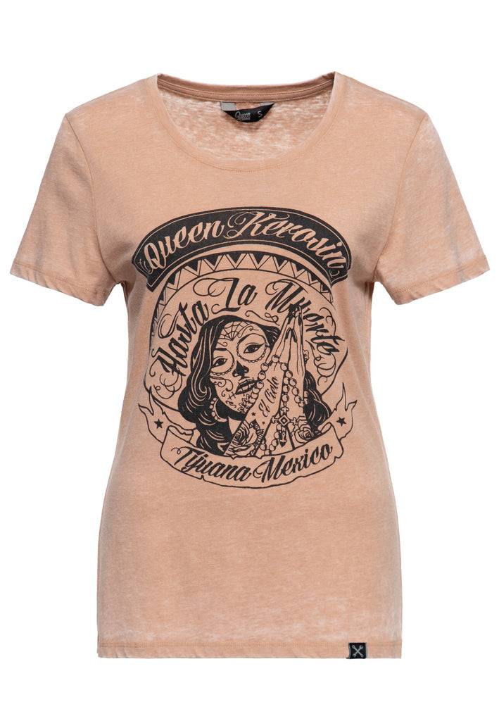 Queen Kerosin Enzym Wash T-Shirt «Hasta La Muerte»