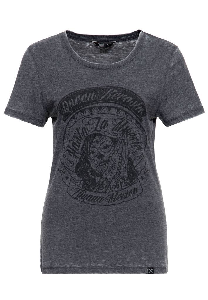 Queen Kerosin Enzym Wash T-Shirt «Hasta La Muerte»