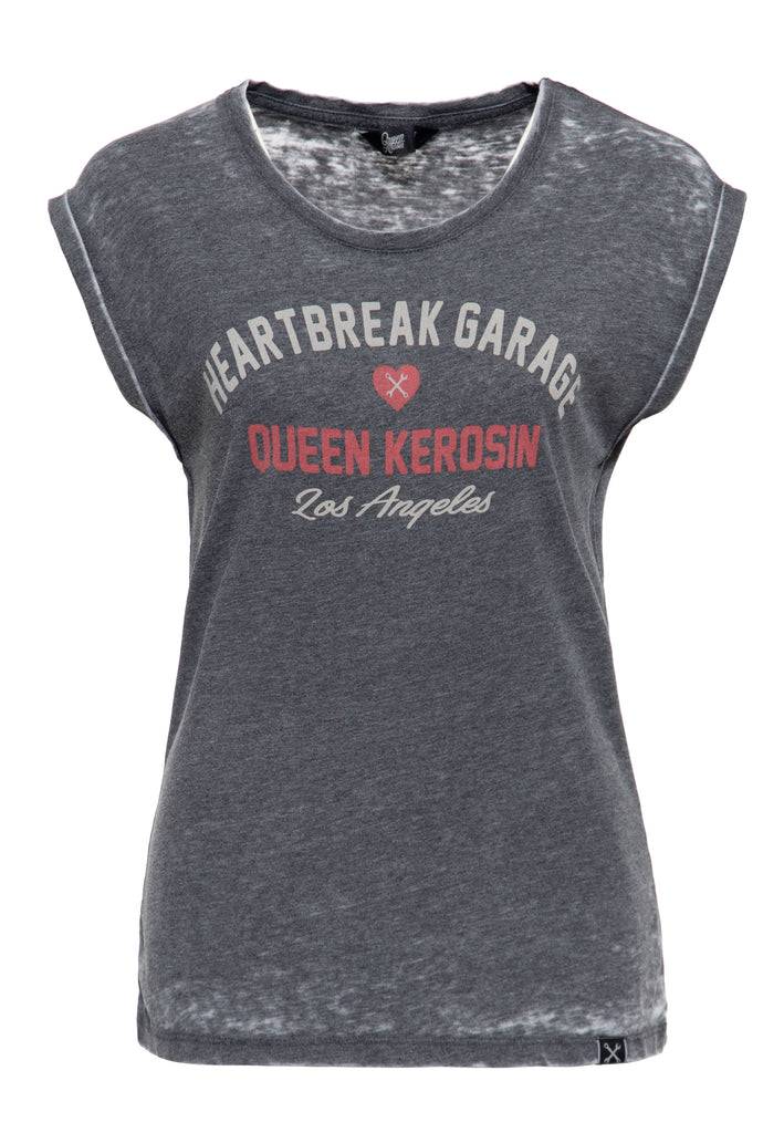 Queen Kerosin Enzym Wash T-Shirt «Heartbreak Garage»