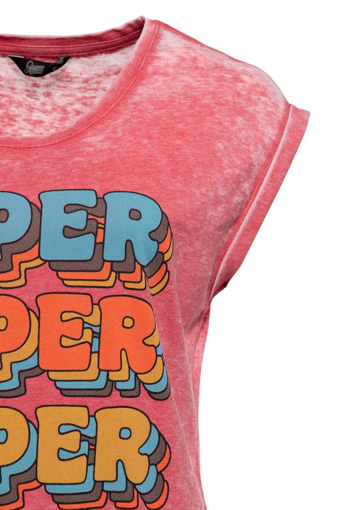 Queen Kerosin Enzym Wash T-Shirt «Super Cutie»