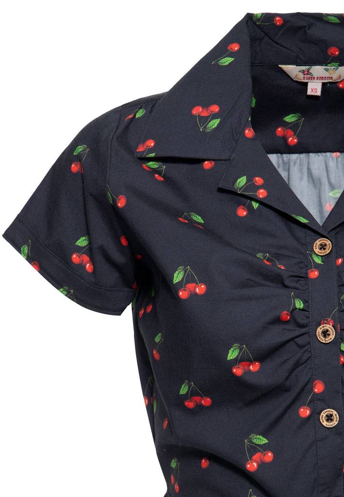 Queen Kerosin Hawaiibluse «Cherry»