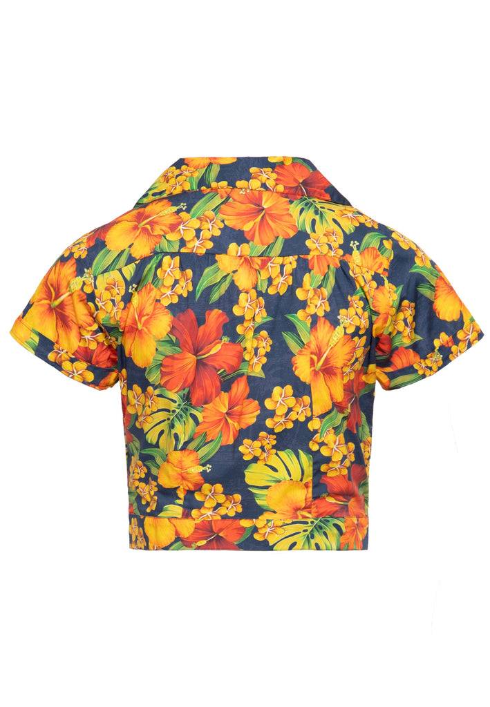 Queen Kerosin Hawaiibluse «Hibiskus»