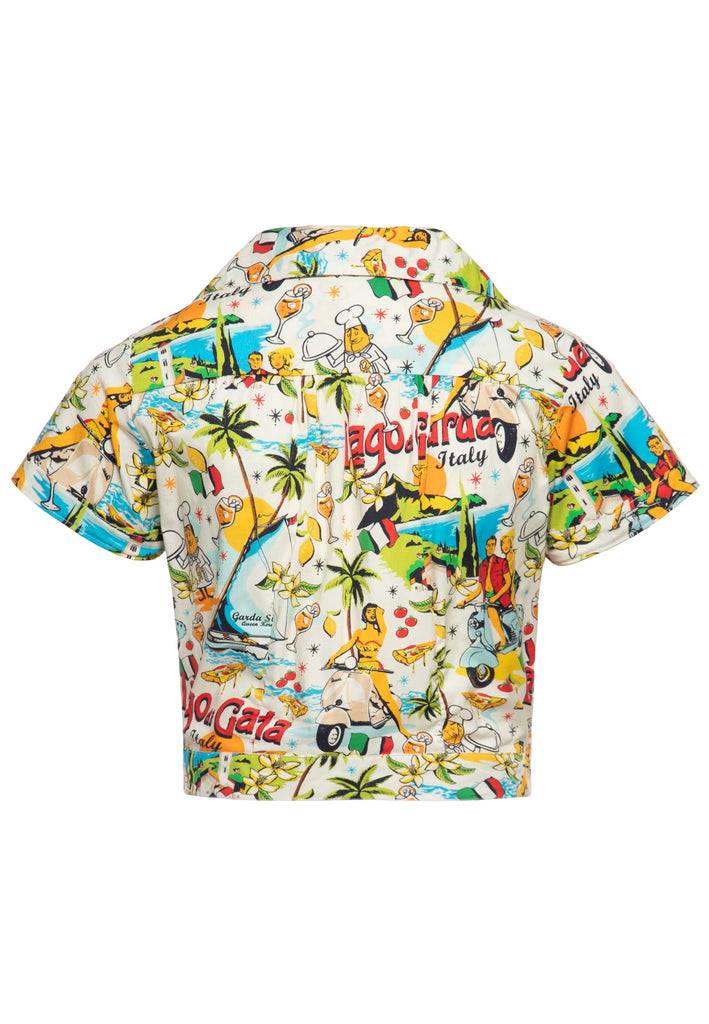 Queen Kerosin Hawaiibluse «Lago Di Garda»