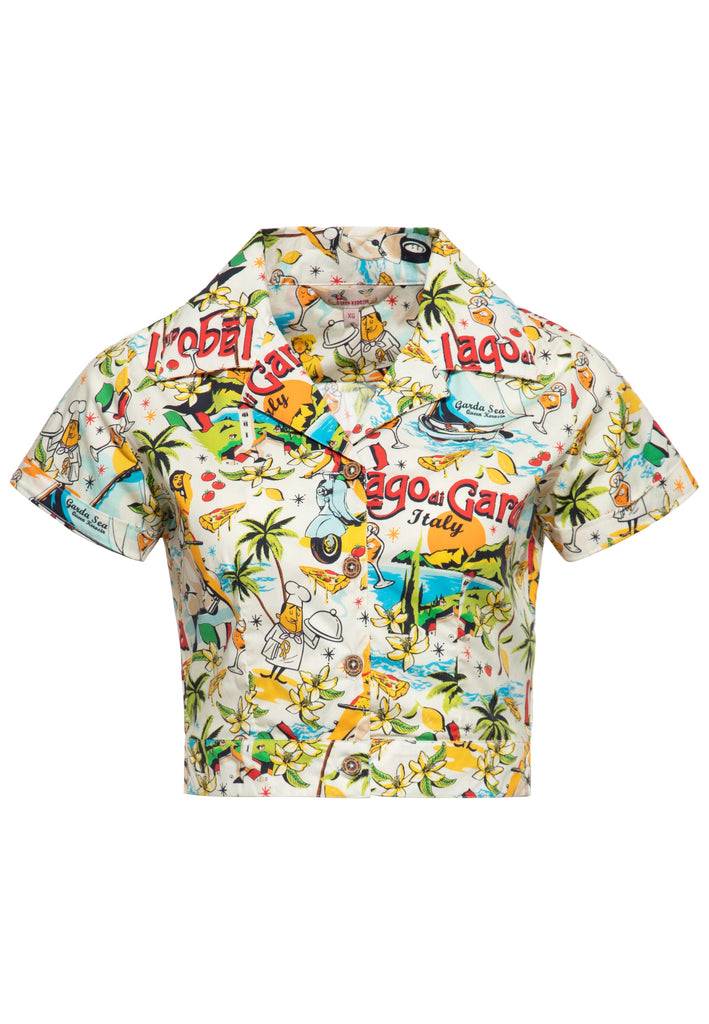 Queen Kerosin Hawaiibluse «Lago di Garda»