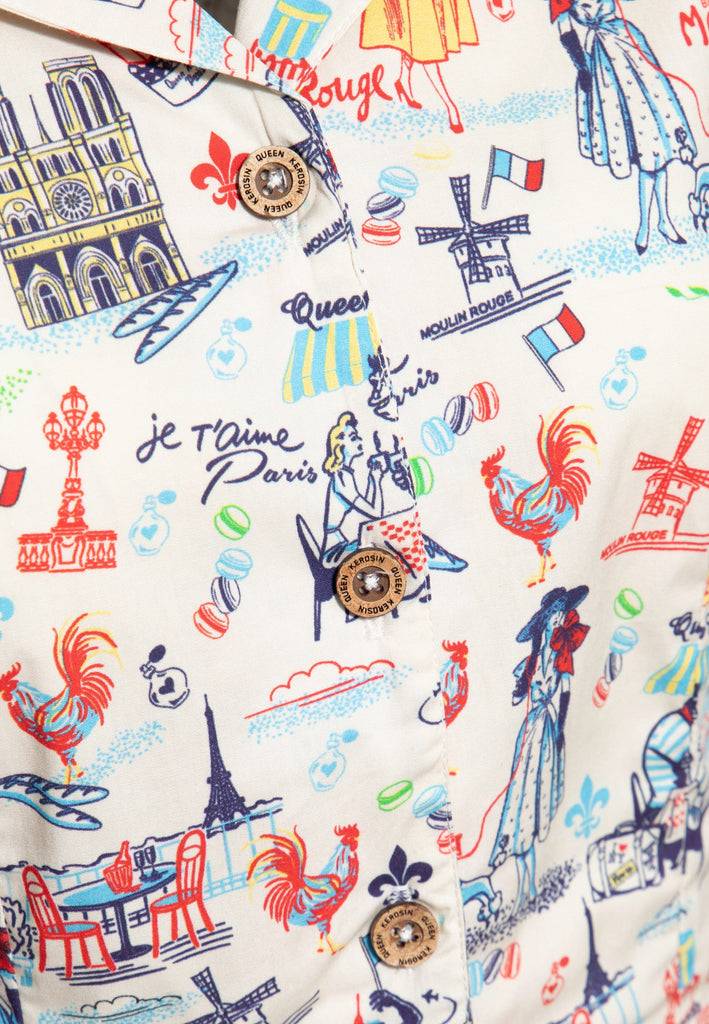 Queen Kerosin Hawaiibluse «Paris»