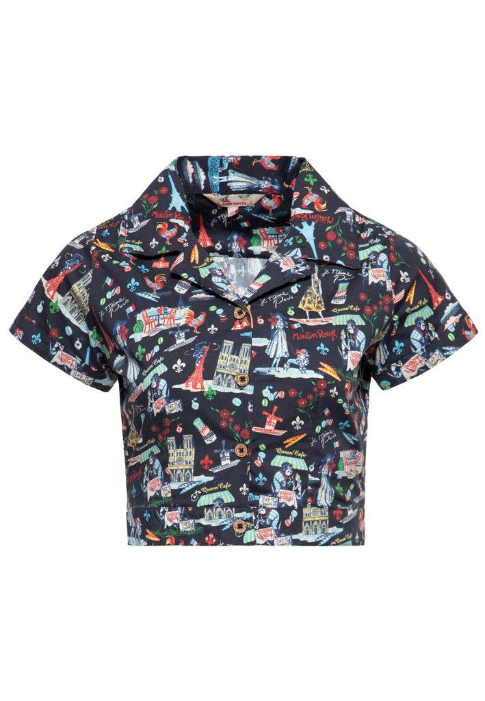 Queen Kerosin Hawaiibluse «Paris»