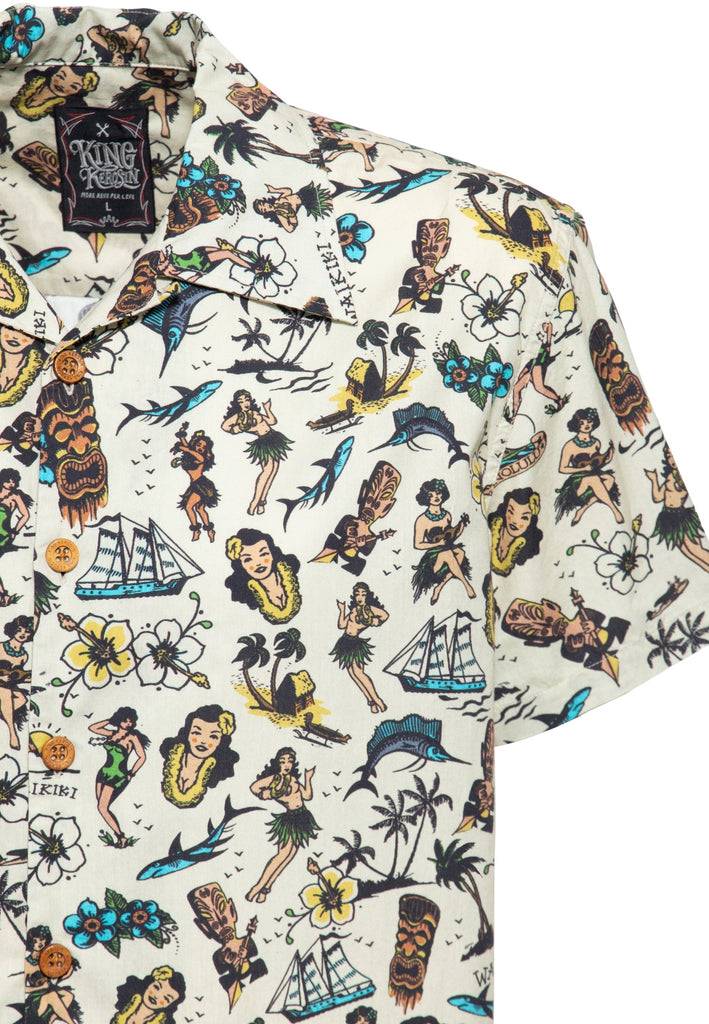 Queen Kerosin Hawaiihemd Aus Bio-Baumwolle