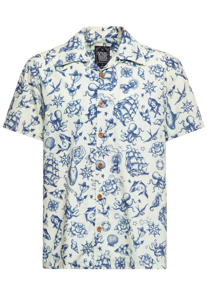 Queen Kerosin Hawaiihemd aus Bio-Baumwolle