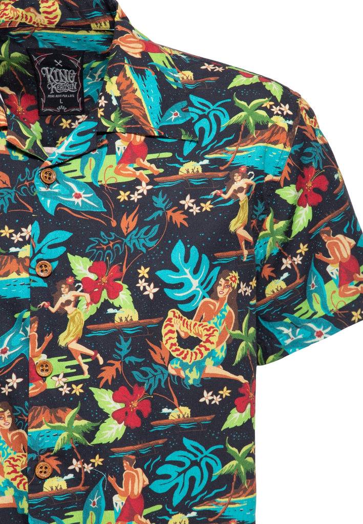 Queen Kerosin Hawaiihemd Aus Bio-Baumwolle