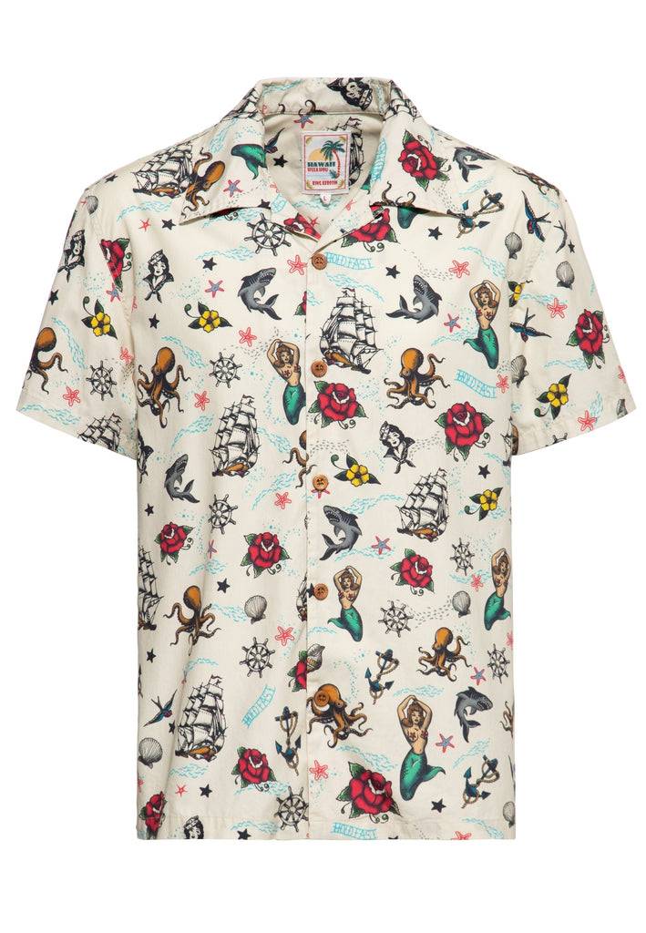 Queen Kerosin Hawaiihemd aus Bio-Baumwolle