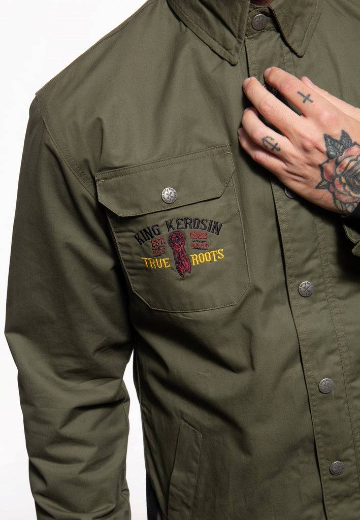 Queen Kerosin Hemd Mit Stickerei «Indian Rider»