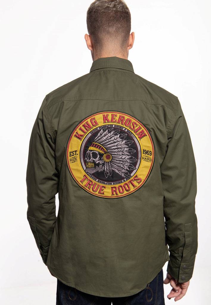 Queen Kerosin Hemd mit Stickerei «Indian Rider»