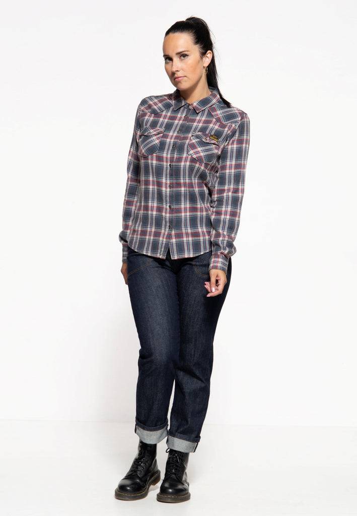 Queen Kerosin Hemdbluse In Karo-Optik