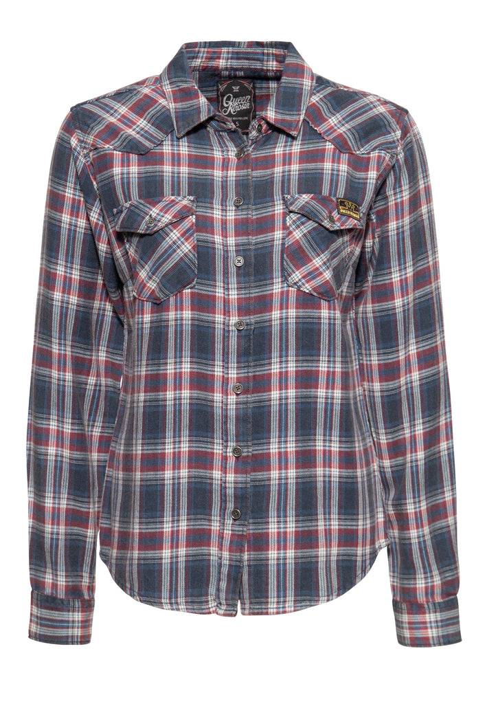 Queen Kerosin Hemdbluse In Karo-Optik