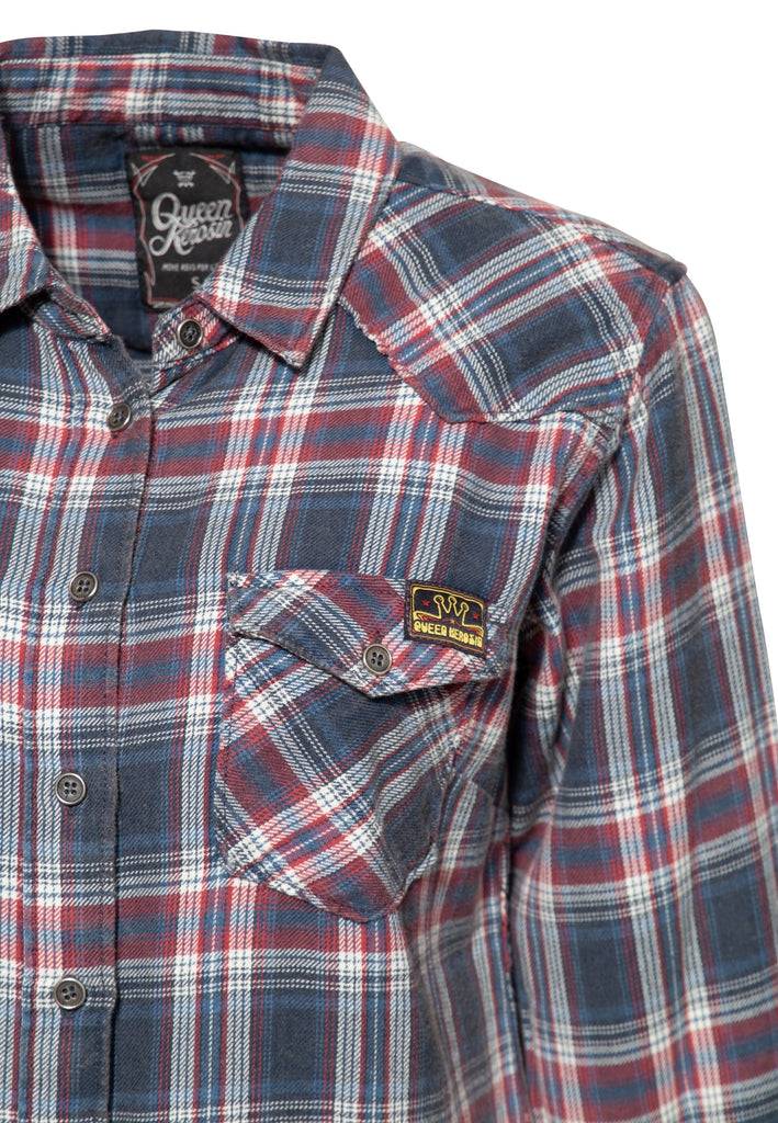 Queen Kerosin Hemdbluse In Karo-Optik