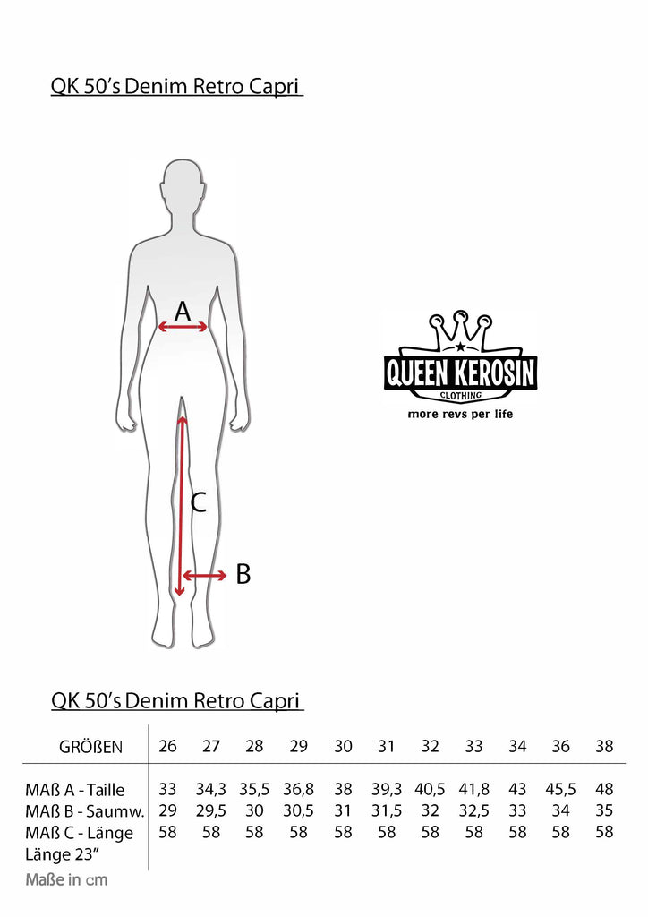 Queen Kerosin High Waist Capri Jeanshose