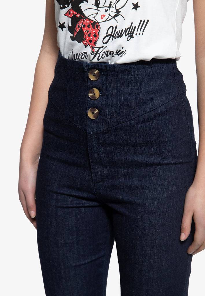 Queen Kerosin High Waist Jeanshose