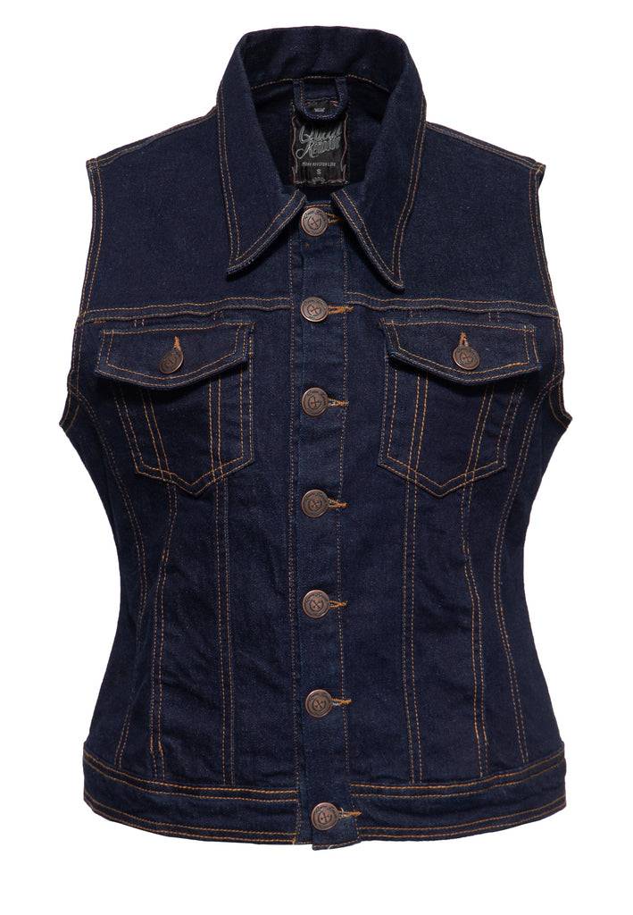 Queen Kerosin Jeans Weste «Speedway»