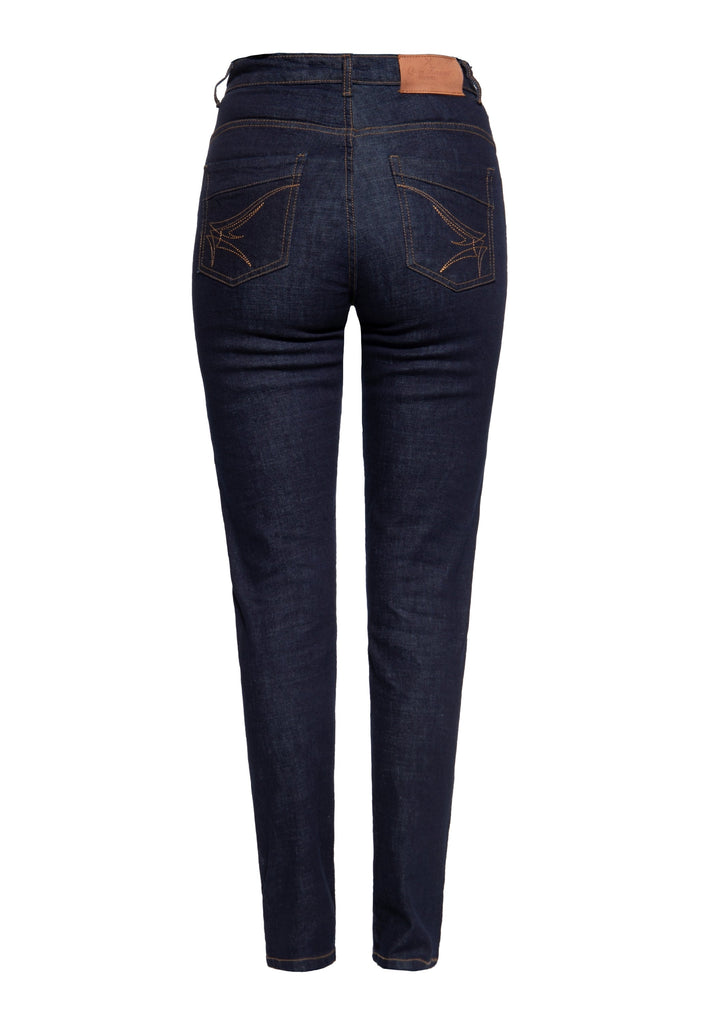 Queen Kerosin Jeanshose Mit Kontrast Stickerei