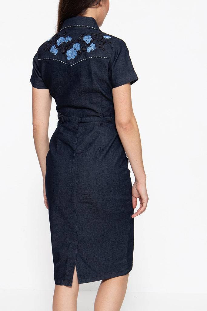 Queen Kerosin Jeanskleid Im Westernchic